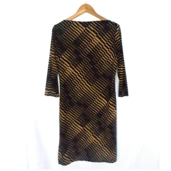 Vintage Giorgio Fiorliri Black  & Tan Abstract Print Dress Sz Large - Picture 6 of 7